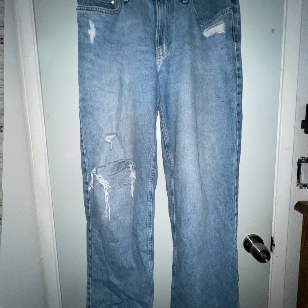 Distressed Light Blue Jeans